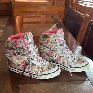 DADDY’S MONEY Hidden Lift Hightop FLoRAL Sneakers!!! BLING!!!